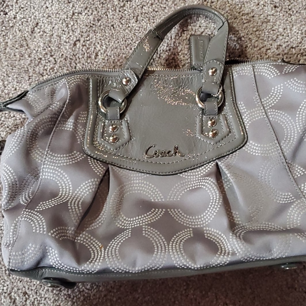 Gray Coach signature bag